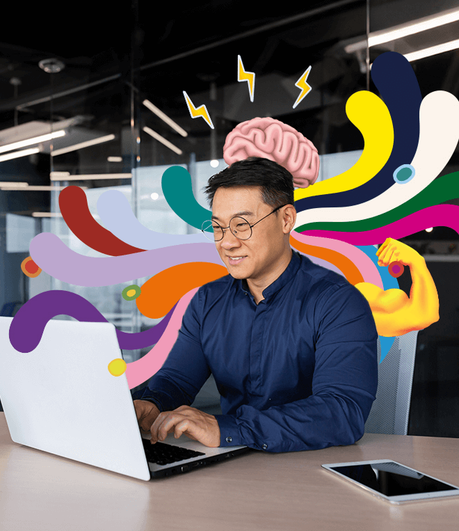 Man working on laptop