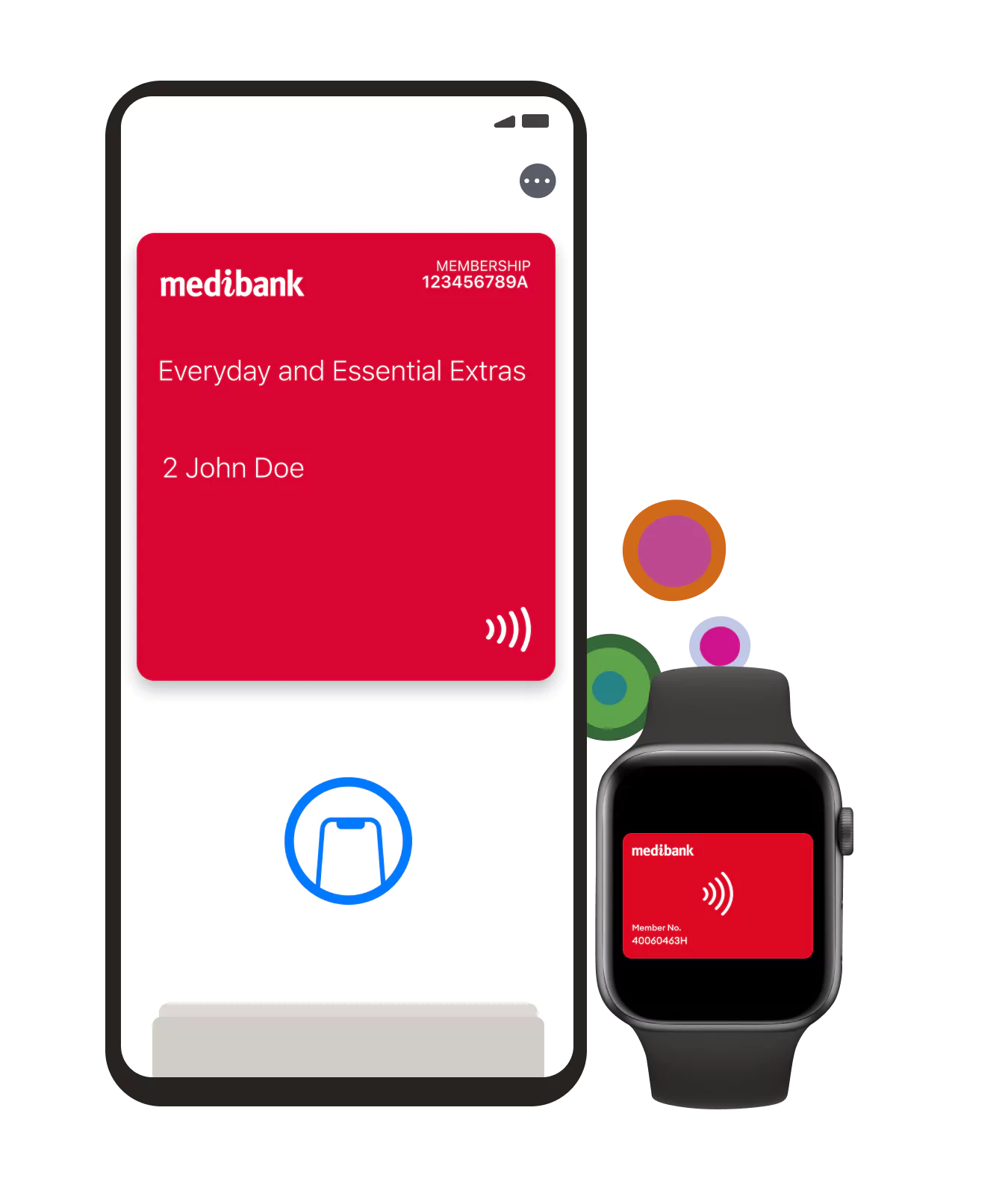 Apple device showing the Medibank digital membership card