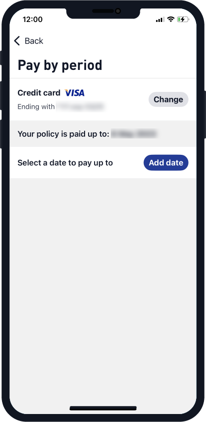 Pay your premium by period in My Medibank