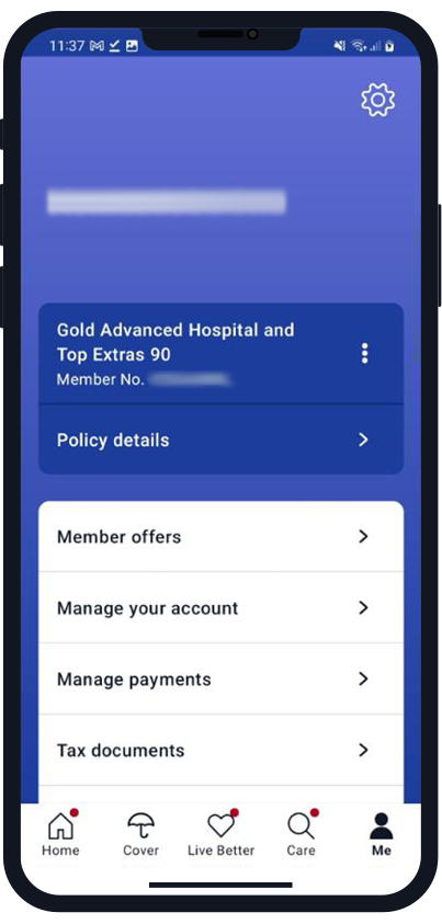 My Medibank dashboard